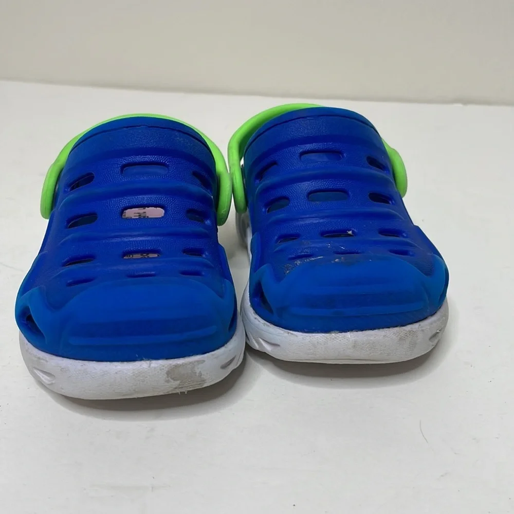 Skechers‎ Infant Slip On Sandals sz 6 Blue Bottom Lights